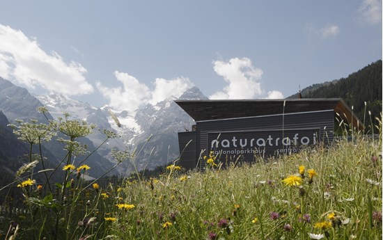 The naturatrafoi Visitor Centre on the Stilfserjoch Pass Road